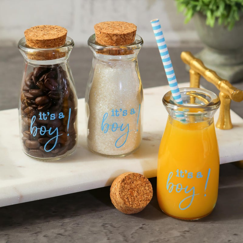 Kate Aspen 12 Piece Vintage Milk Favor Jar, DIY Baby Shower Party Favor, 12 Count - Image 3